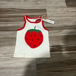 Mini Rodini White Tank with Red Trim